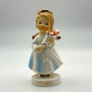 Vintage Basilica Made in Japan May Birthday Angel 4” Gold Accents Foil Sticker